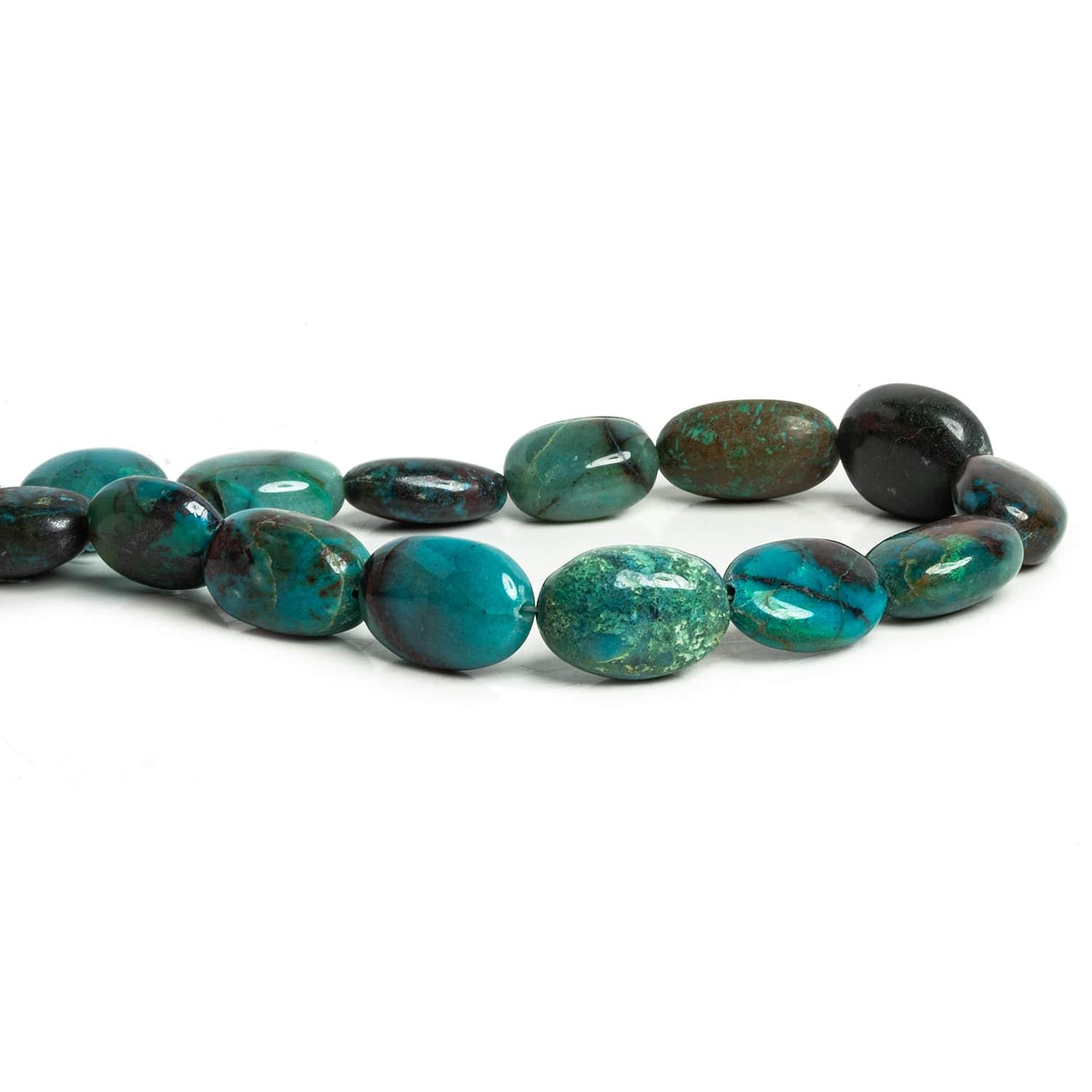 Azurite Plain Ovals 8 inch 14 beads - The Bead Traders