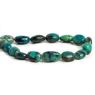 Azurite Plain Ovals 8 inch 16 beads - The Bead Traders