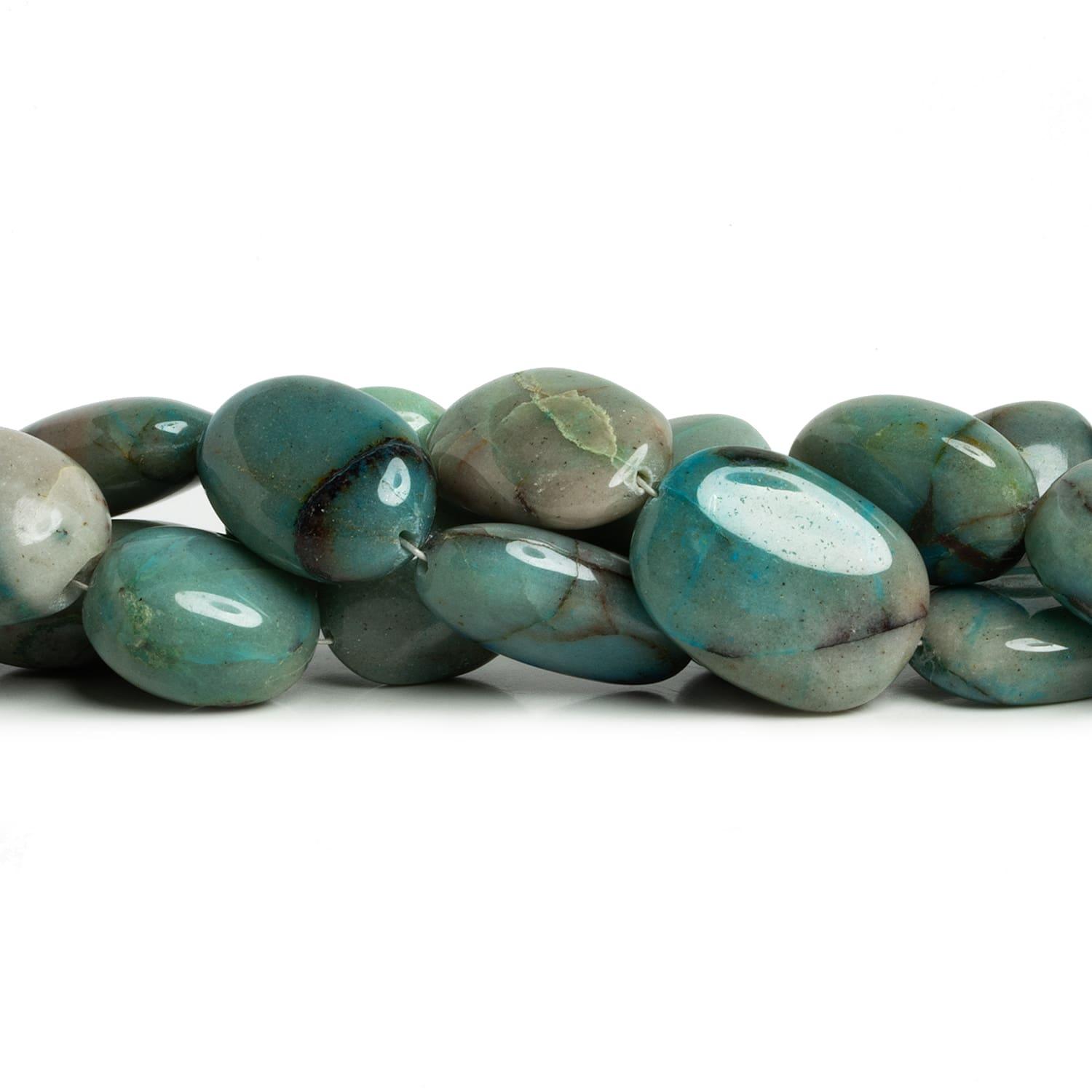 Azurite Plain Ovals 8.5 inch 10 beads - The Bead Traders