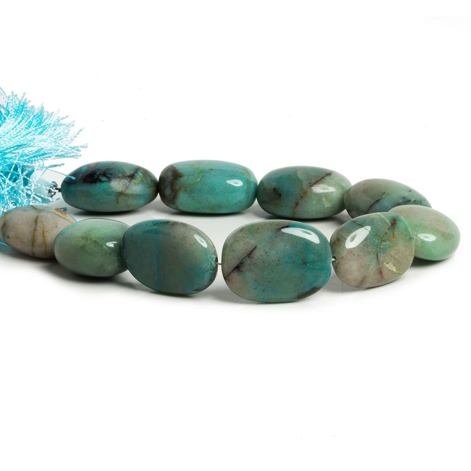 Azurite Plain Ovals 8.5 inch 10 beads - The Bead Traders