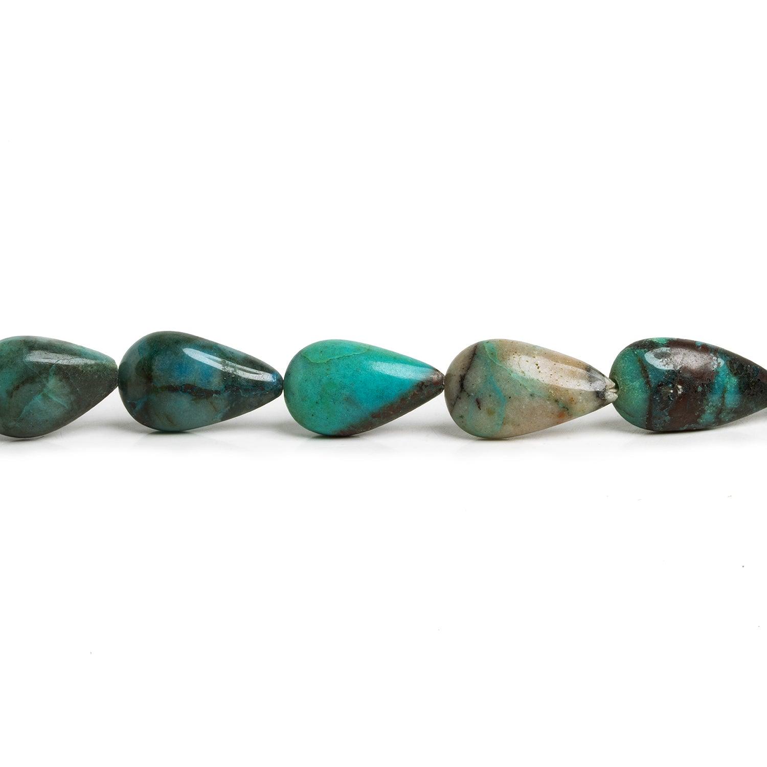 Azurite Plain Pears 8 inch 11 beads - The Bead Traders