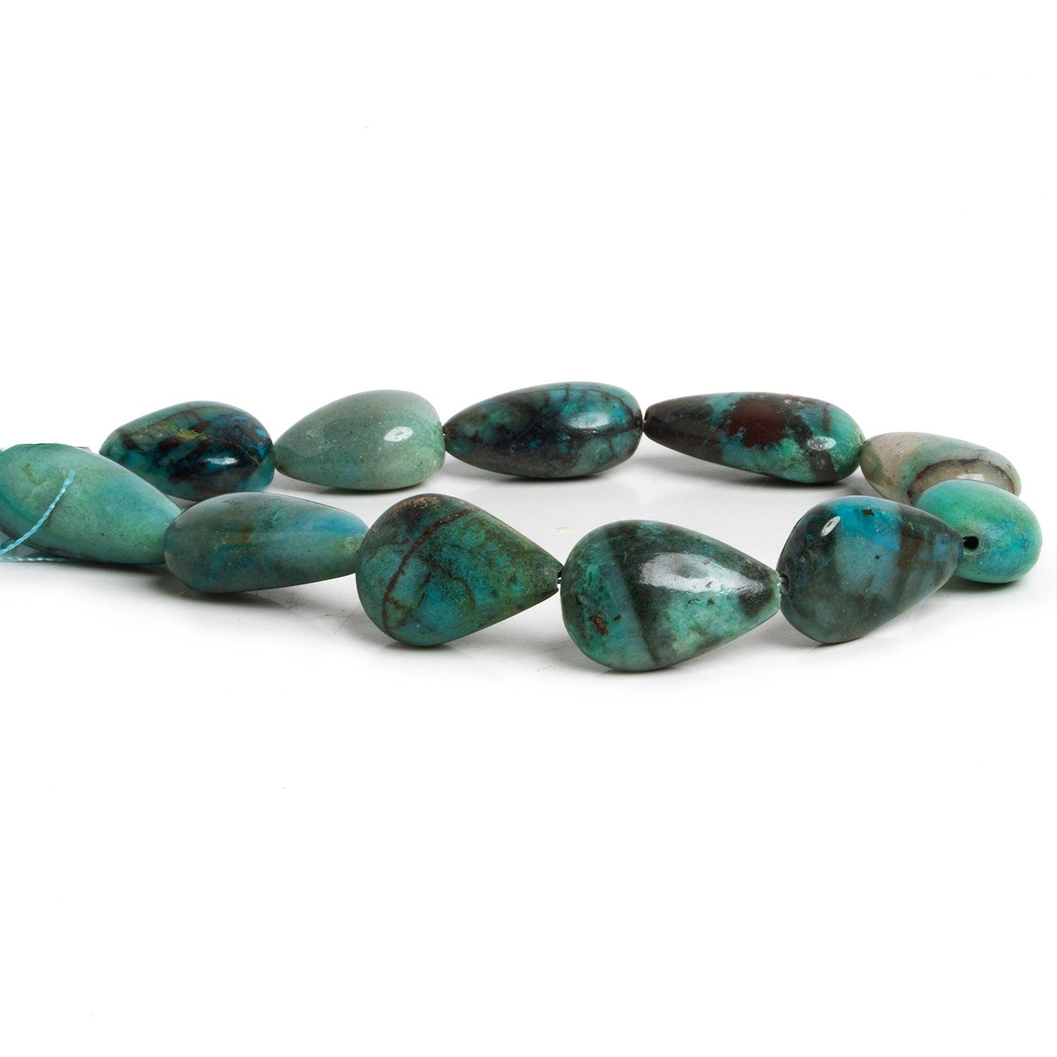 Azurite Plain Pears 8 inch 11 beads - The Bead Traders