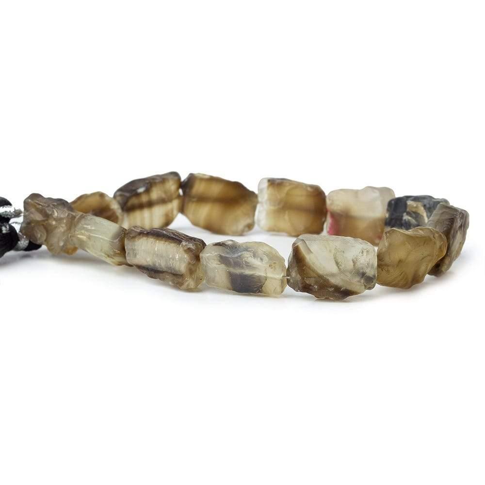 Banded Black Agate Tumbled Hammer Faceted Square Beads - The Bead Traders