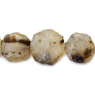 Banded Cream Agate Tumbled Hammer Faceted Coin Beads - The Bead Traders