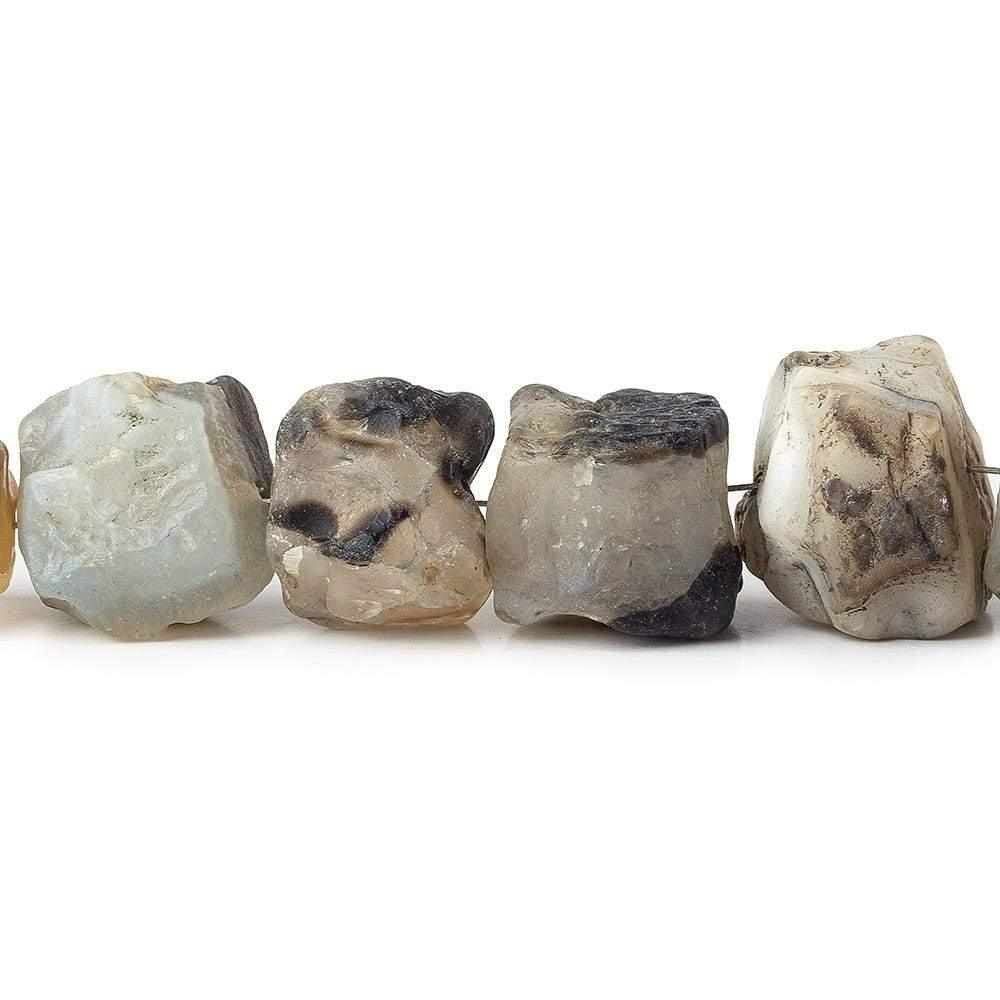 Banded Cream Agate Tumbled Hammer Faceted Cube Beads - The Bead Traders