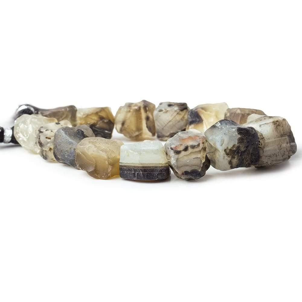 Banded Cream Agate Tumbled Hammer Faceted Cube Beads - The Bead Traders