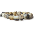Banded Cream Agate Tumbled Hammer Faceted Cube Beads - The Bead Traders