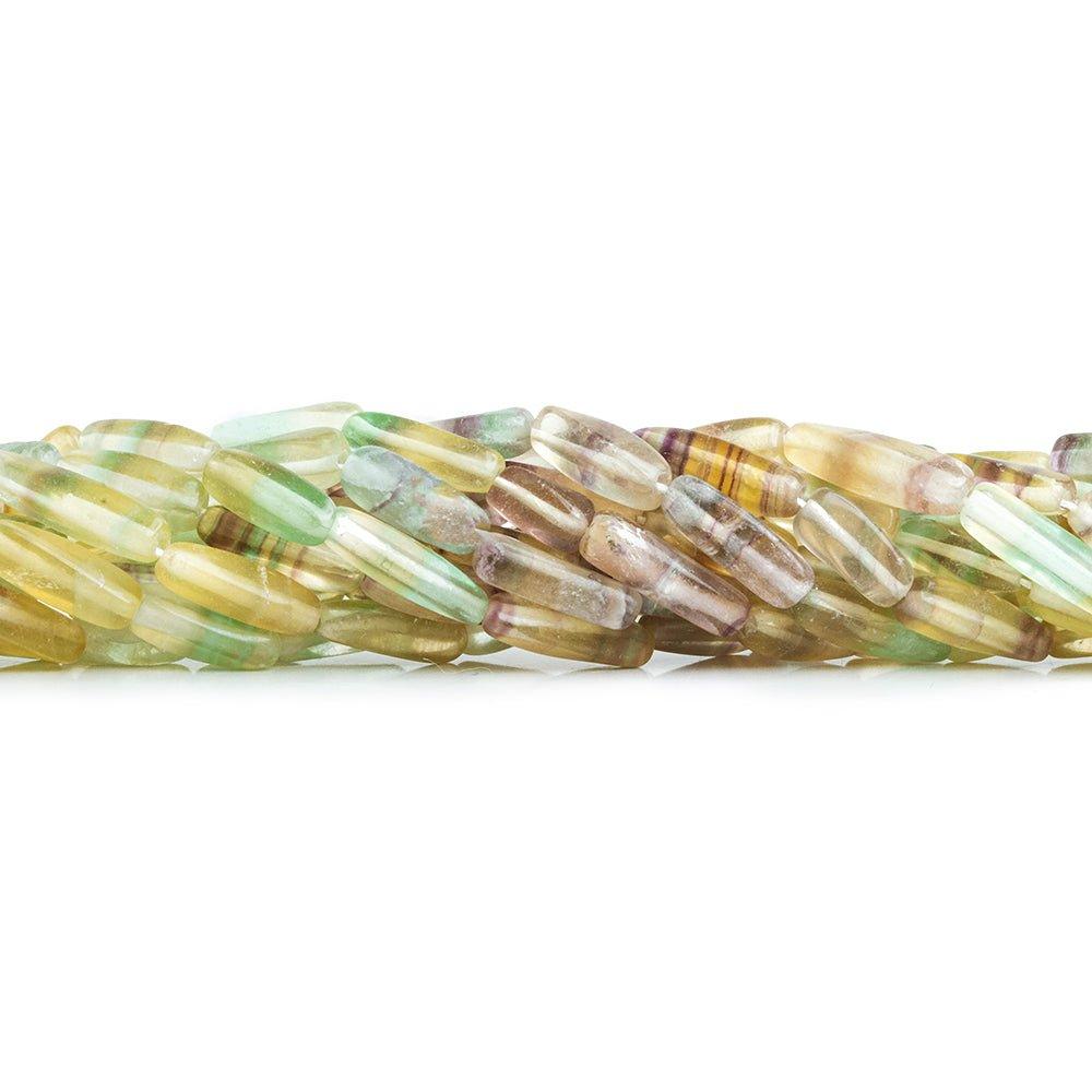 Banded Fluorite Plain Twist Tube Beads 14 inch 33 pieces - The Bead Traders