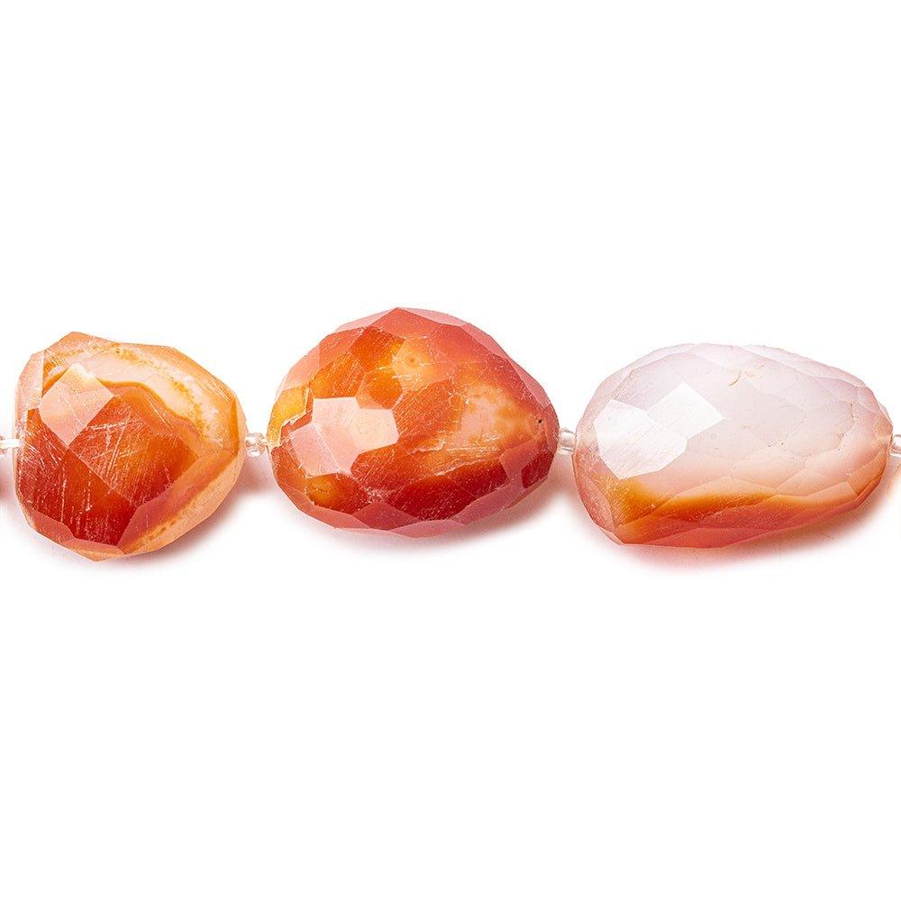 Banded Orange Agate Faceted Nugget Beads 15 inches 15 pieces - The Bead Traders