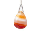 Banded Orange Agate faceted pear Pendant focal beads 1 piece 27x16mm average - The Bead Traders