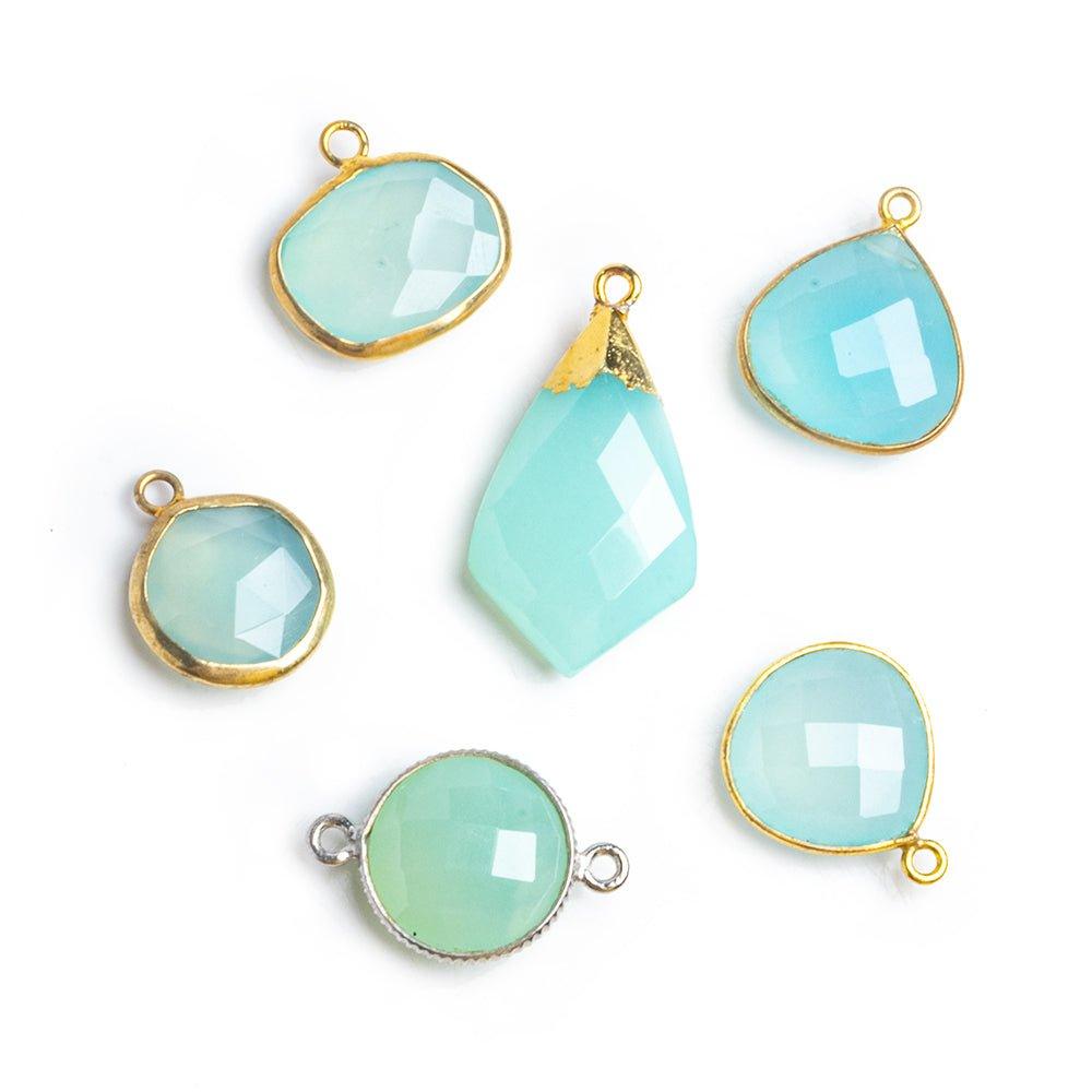 Bezeled Chalcedony Assortment - Lot of 6 - The Bead Traders