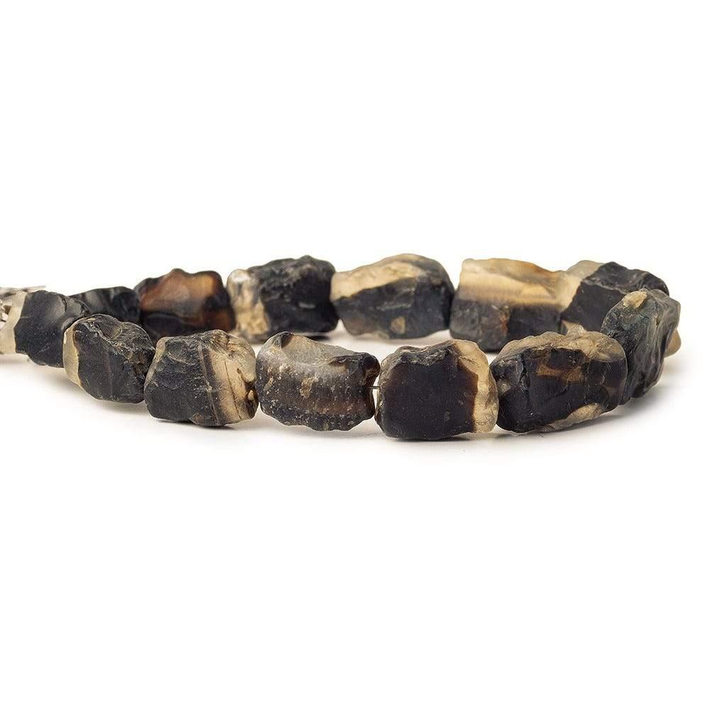 Bi Color Agate Tumbled Hammer Faceted Rectangle Beads - The Bead Traders