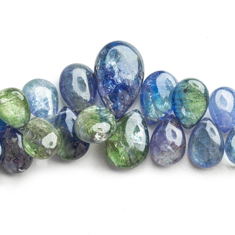 Bi-Color Tanzanite Plain Pear Beads 8 inch 55 pieces - The Bead Traders