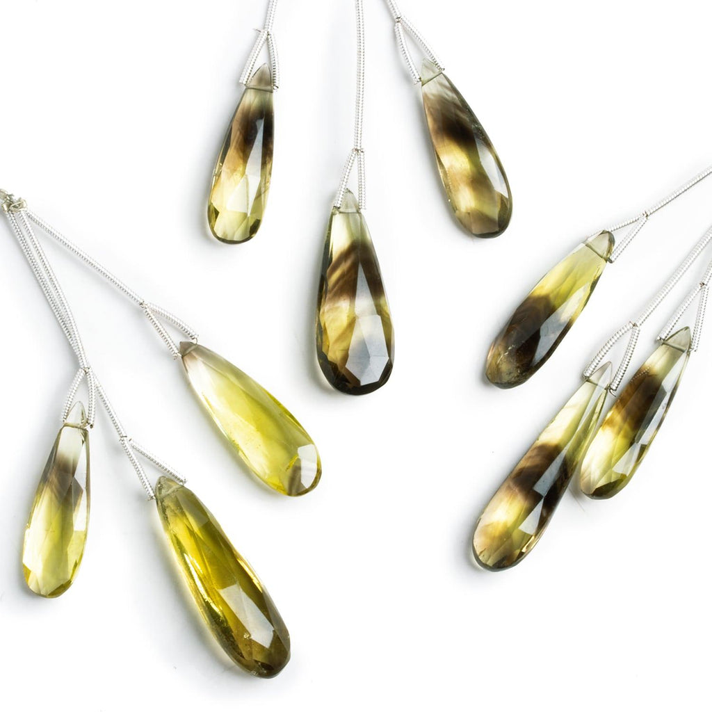 Bicolor Quartz Faceted Teardrop Focal Bead 3 Pieces - The Bead Traders