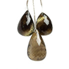 Bicolor Quartz Faceted Teardrop Focal Beads Set of 3 - The Bead Traders