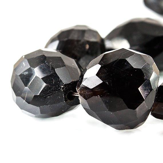Black Agate 2.5mm Large Hole Faceted Nugget Beads 14 inch 16 pieces