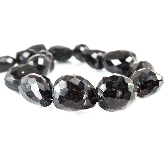 Black Agate 2.5mm Large Hole Faceted Nugget Beads 14 inch 16 pieces - The Bead Traders