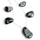 Black Agate Drusy Nugget Beads 8 inch 5 pieces - The Bead Traders