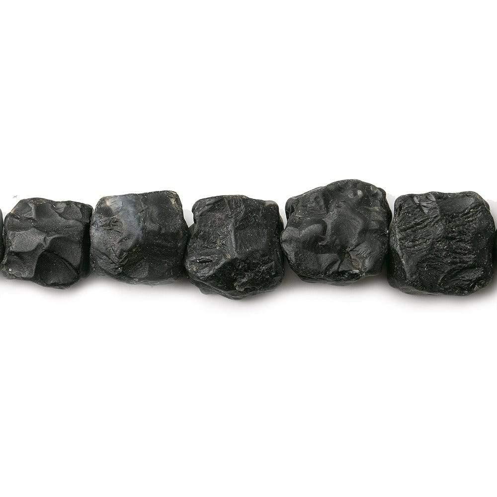 Black Agate Tumbled Hammer Faceted Square Beads - The Bead Traders