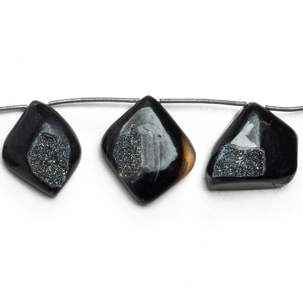 Black & Brown Drusy Nugget Beads 11 inch 10 pieces - The Bead Traders