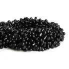Black Chalcedony Plain Teardrops 12 inch 90 beads - The Bead Traders