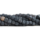 Black Cracked Agate Plain Cubes 15 inch 50 pieces - The Bead Traders