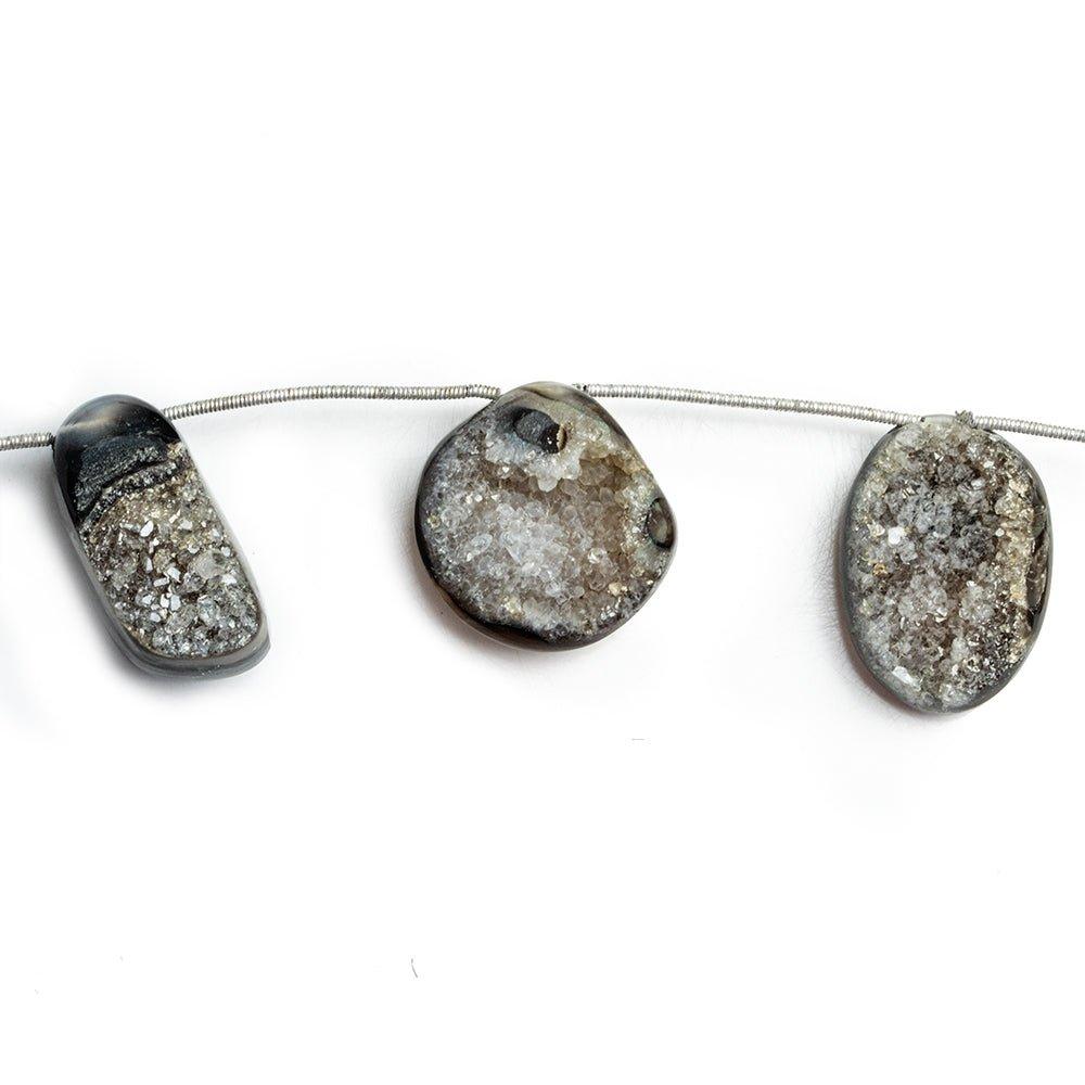 Black Drusy Nugget Beads 5 pieces - The Bead Traders