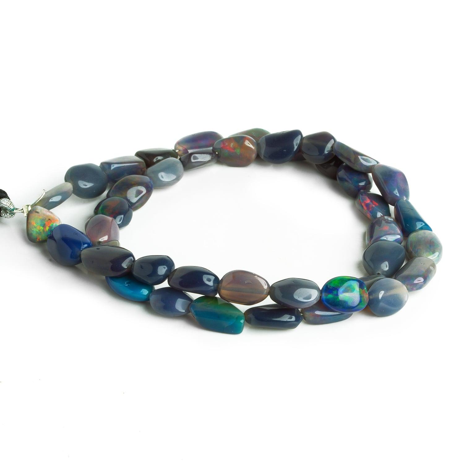 Black Ethiopian Opal Plain Nugget Beads 15 inch 43 pieces - The Bead Traders