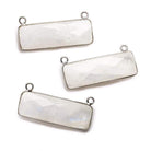 Black Gold Bezel Rainbow Moonstone Bar Connector 1 Piece - The Bead Traders
