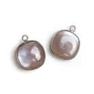 Black Gold Bezeled Chocolate Moonstone Plain Square Pendant 1 Piece - The Bead Traders