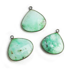 Black Gold Bezeled Chrysoprase Heart Pendant 1 Piece - The Bead Traders