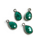 Black Gold Bezeled Emerald Pear Pendants Set of 4 - The Bead Traders