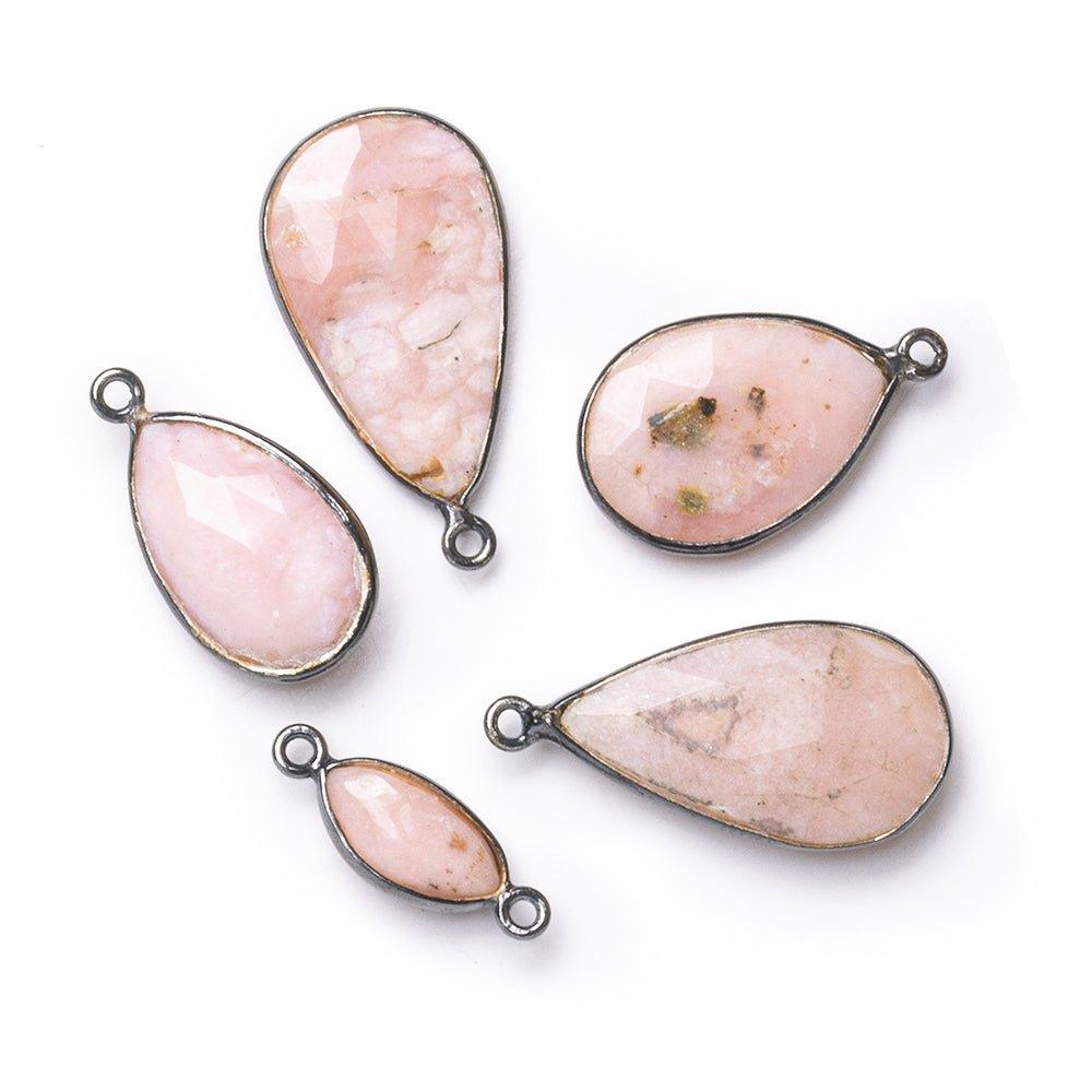 Black Gold Bezeled Pink Peruvian Opal Focals - Lot of 5 - The Bead Traders