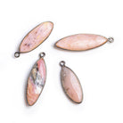 Black Gold Bezeled Pink Peruvian Opal Pendants - Lot of 4 - The Bead Traders