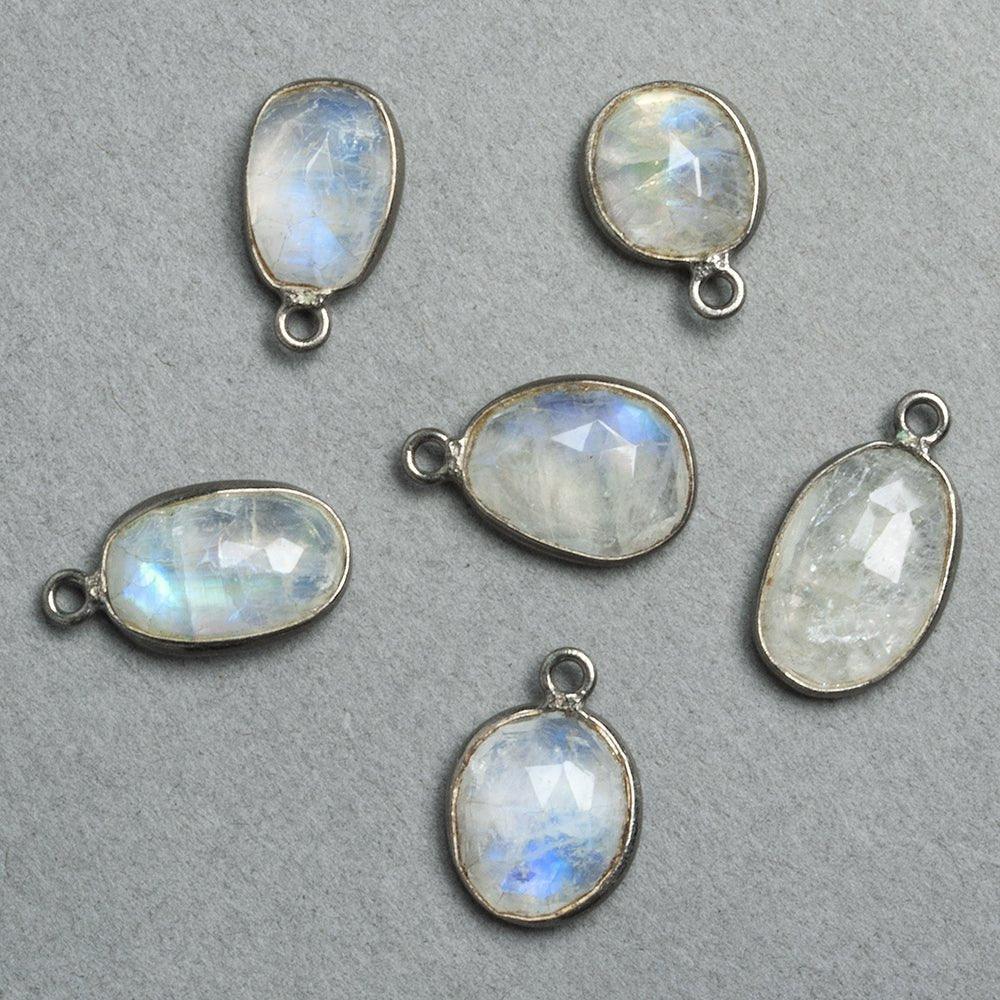Black Gold Bezeled Rainbow Moonstone Pendant 1 piece - The Bead Traders