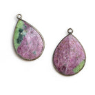 Black Gold Bezeled Ruby in Zoisite Pears - Lot of 2 - The Bead Traders