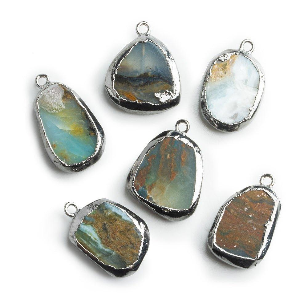Black Gold Blue Peruvian Opal Pendant - The Bead Traders