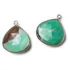 Black Gold Chrysoprase & Matrix faceted heart Pendant 1 piece - The Bead Traders
