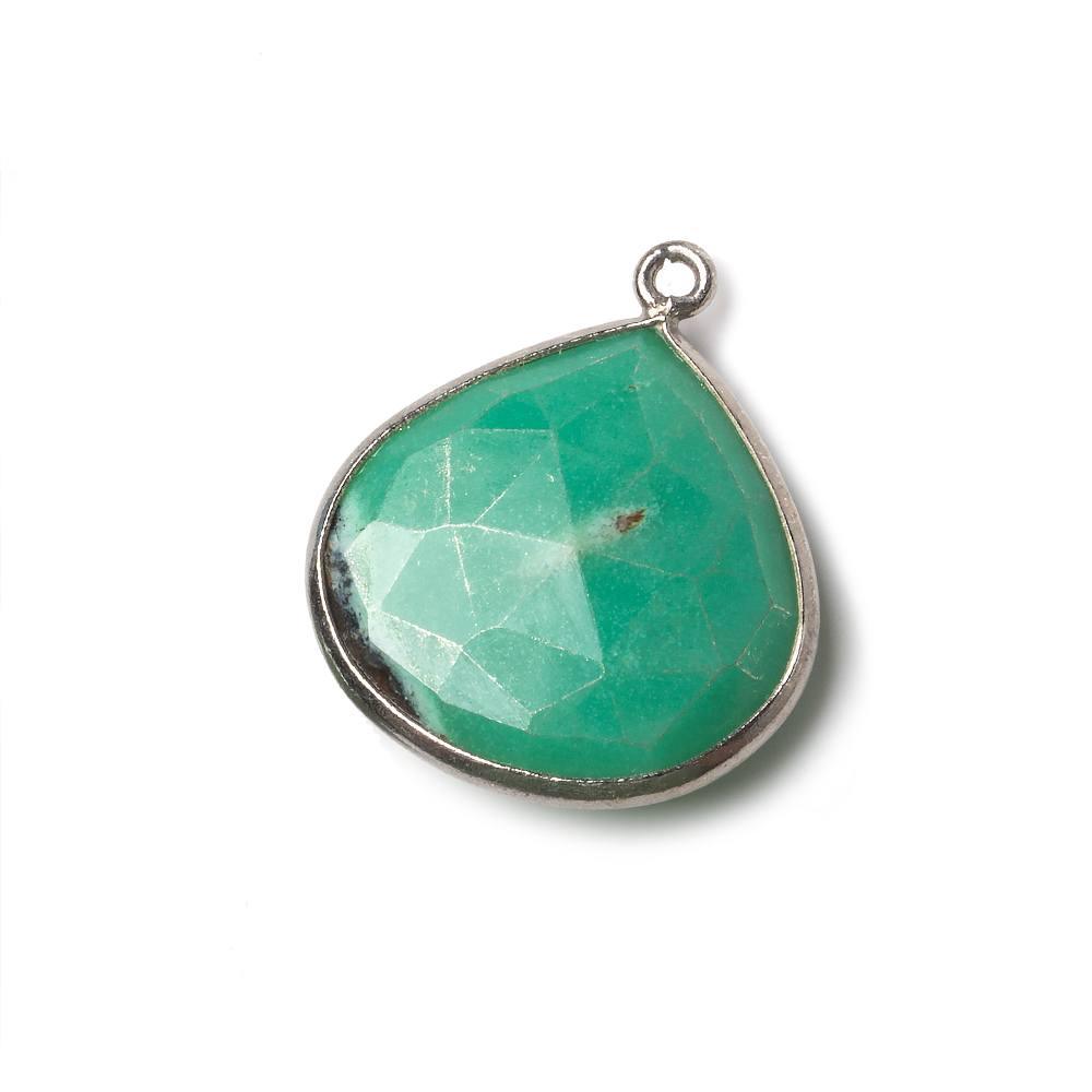 Black Gold Chrysoprase & Matrix faceted heart Pendant 1 piece - The Bead Traders