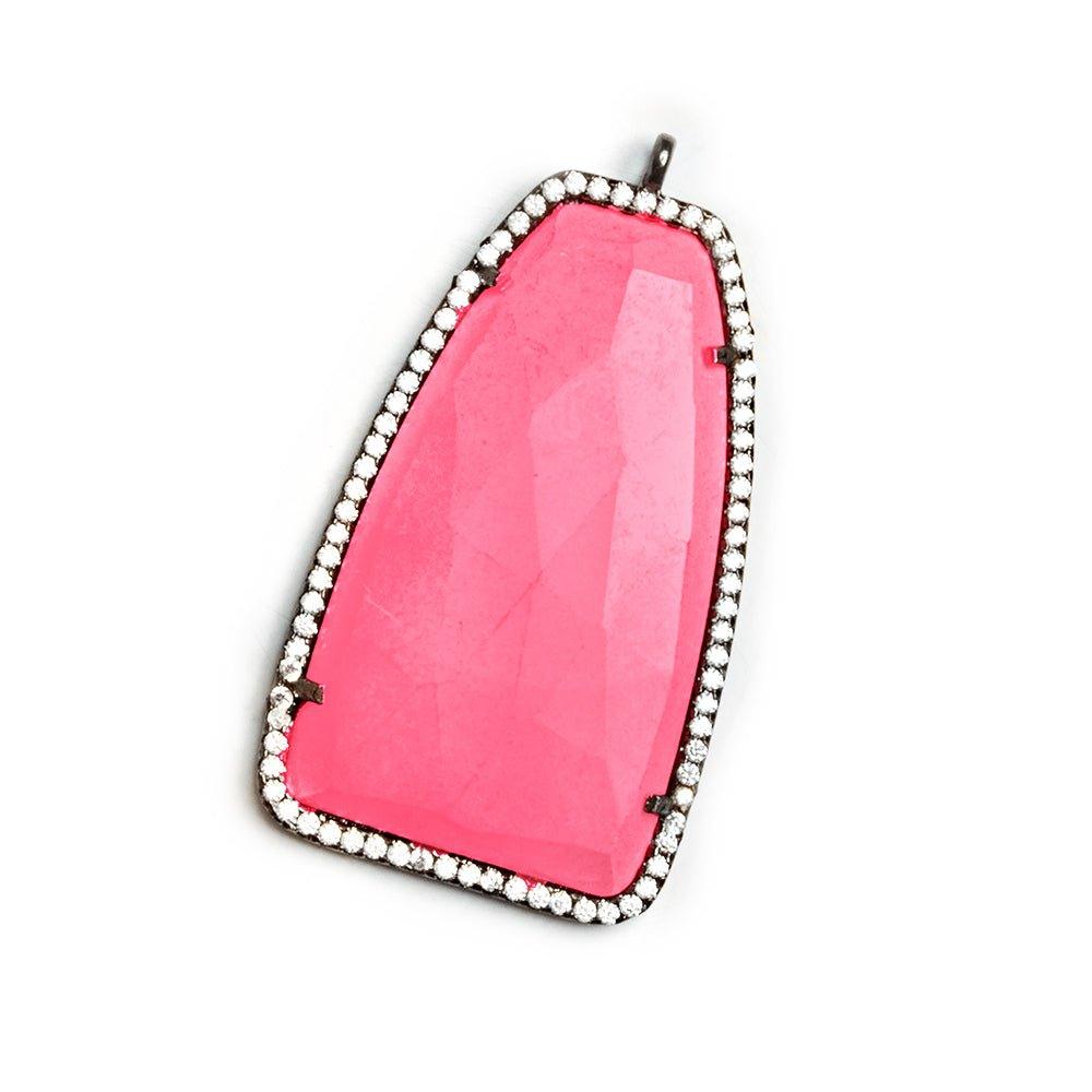 Black Gold CZ Bezel Pink Resin Fancy Shape Pendant - The Bead Traders