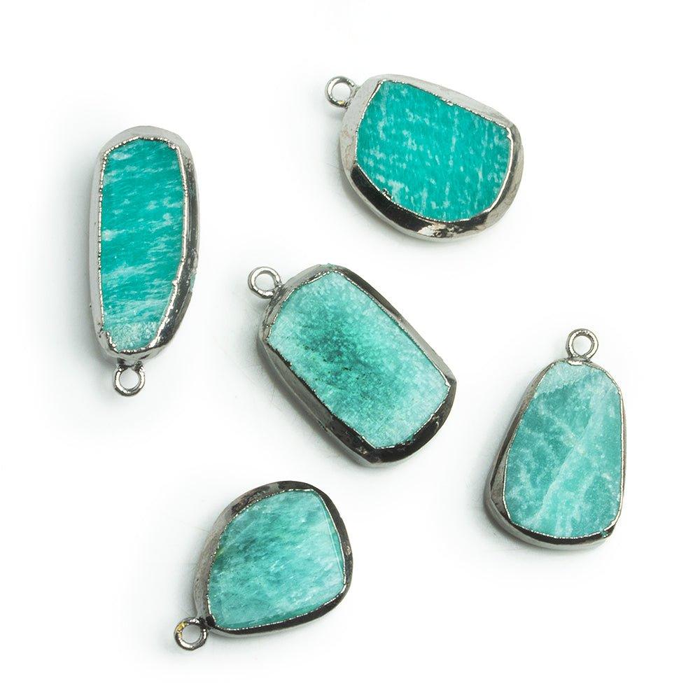Black Gold Leafed Amazonite Pendant 1 Piece - The Bead Traders