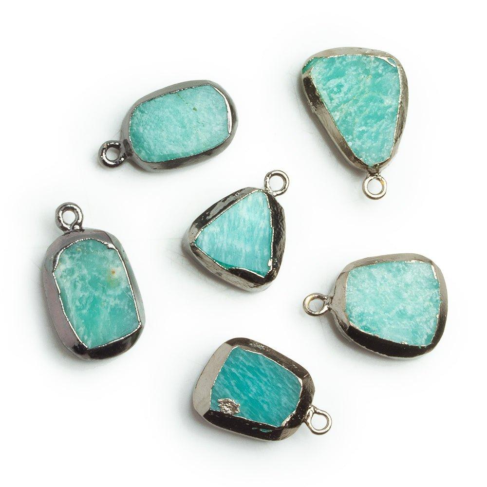 Black Gold Leafed Amazonite Pendant 1 Piece - The Bead Traders