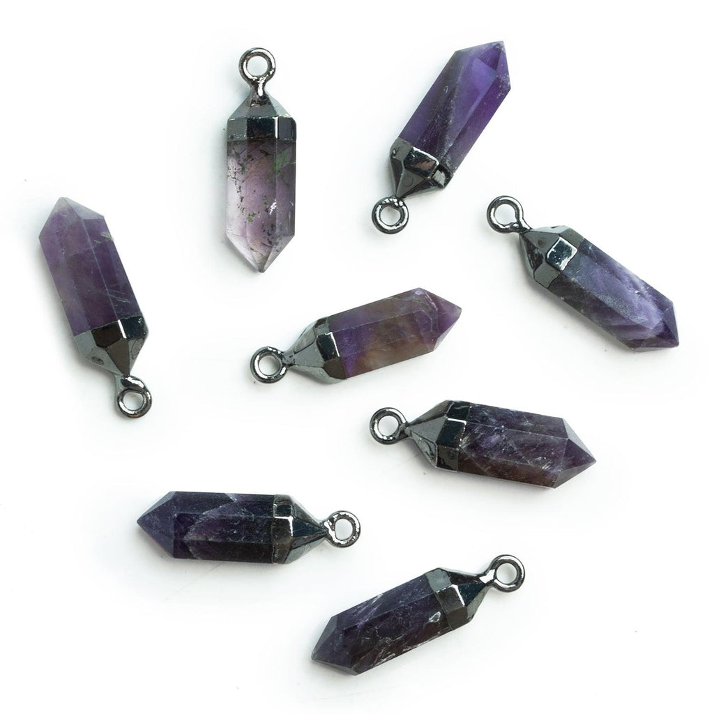 Black Gold Leafed Amethyst Point Pendant 1 Piece - The Bead Traders