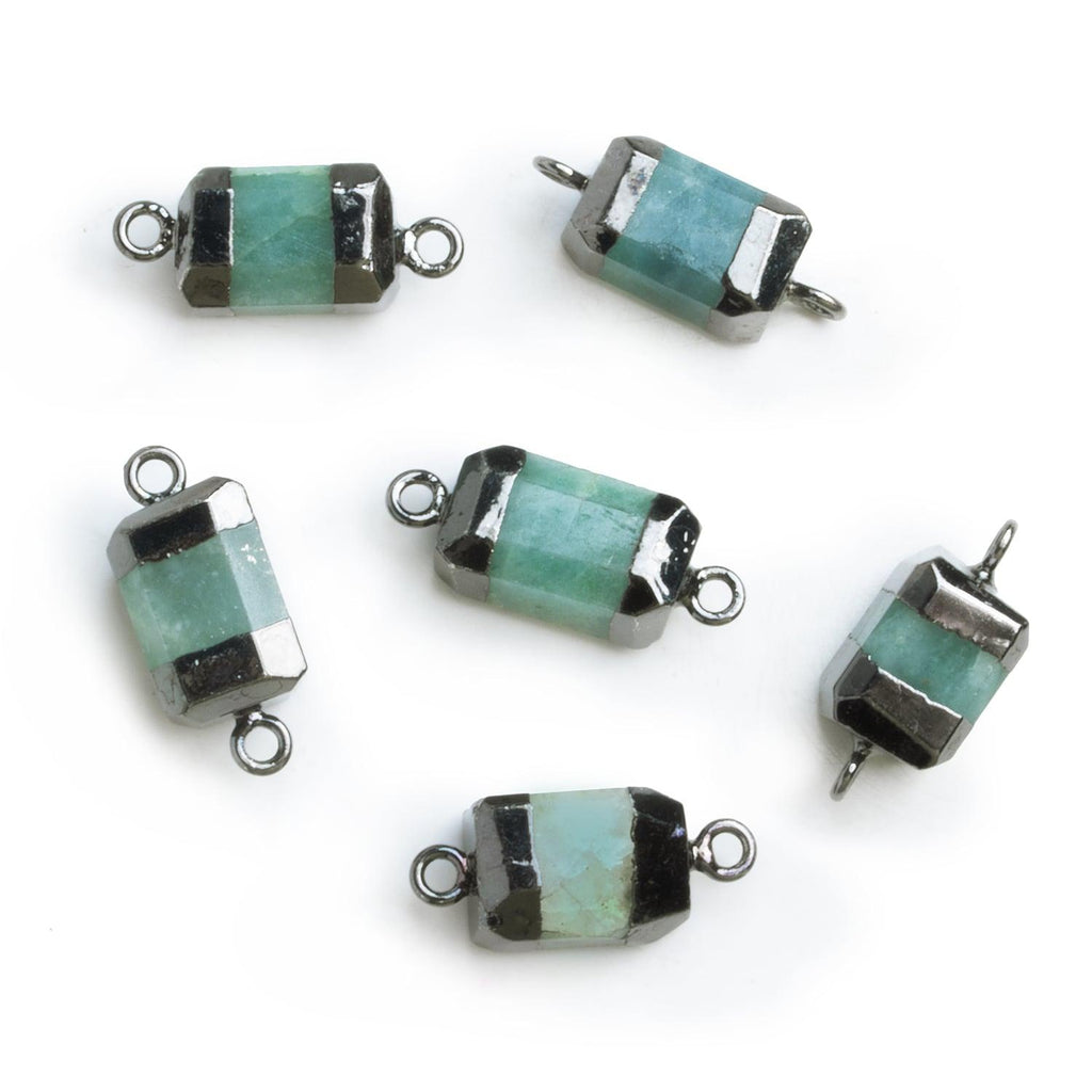 Black Gold Leafed Aquamarine Nugget Connector 1 Piece - The Bead Traders
