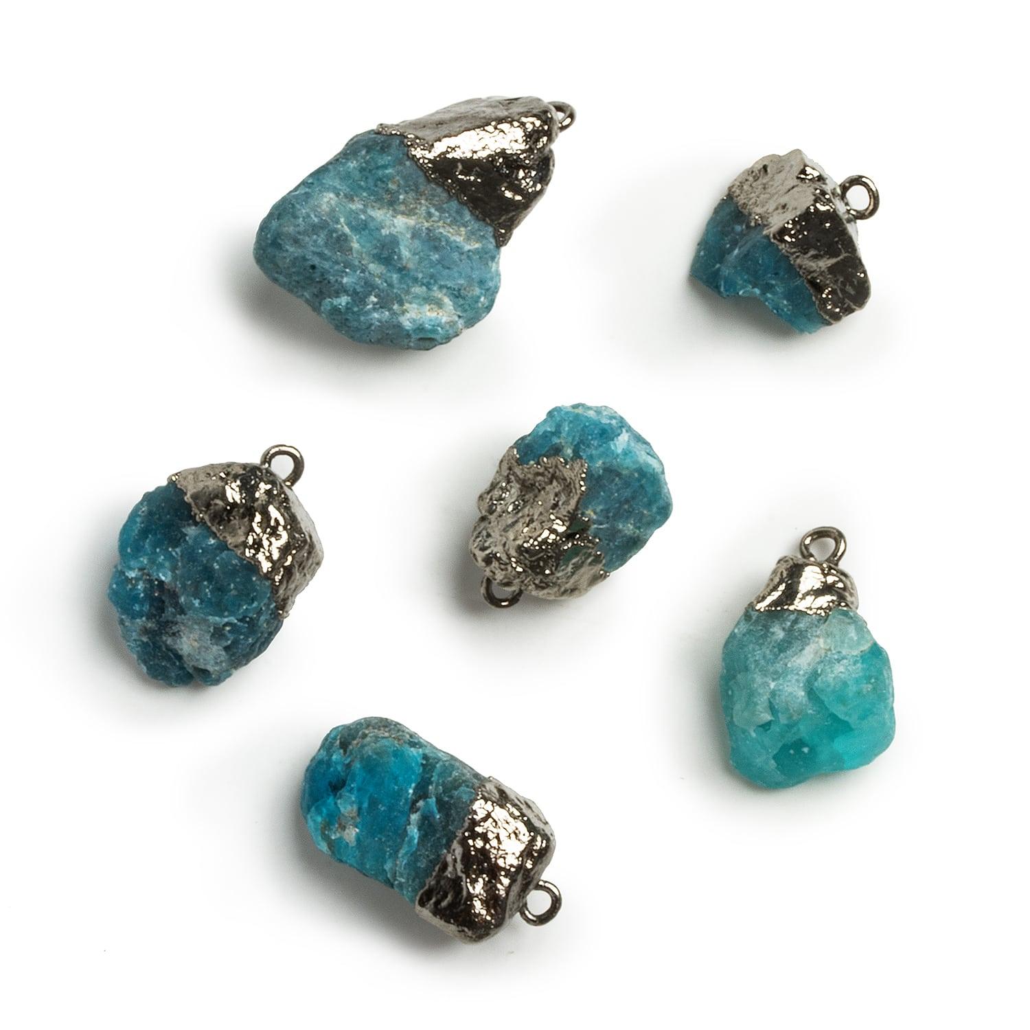 Black Gold Leafed Black Apatite Natural Crystal Pendant 1 Bead - The Bead Traders