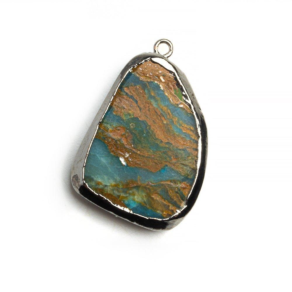 Black Gold Leafed Blue Peruvian Opal Connector - The Bead Traders