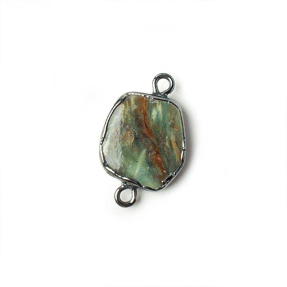 Black Gold Leafed Blue Peruvian Opal nugget Connector 1 piece 15x10mm average size - The Bead Traders