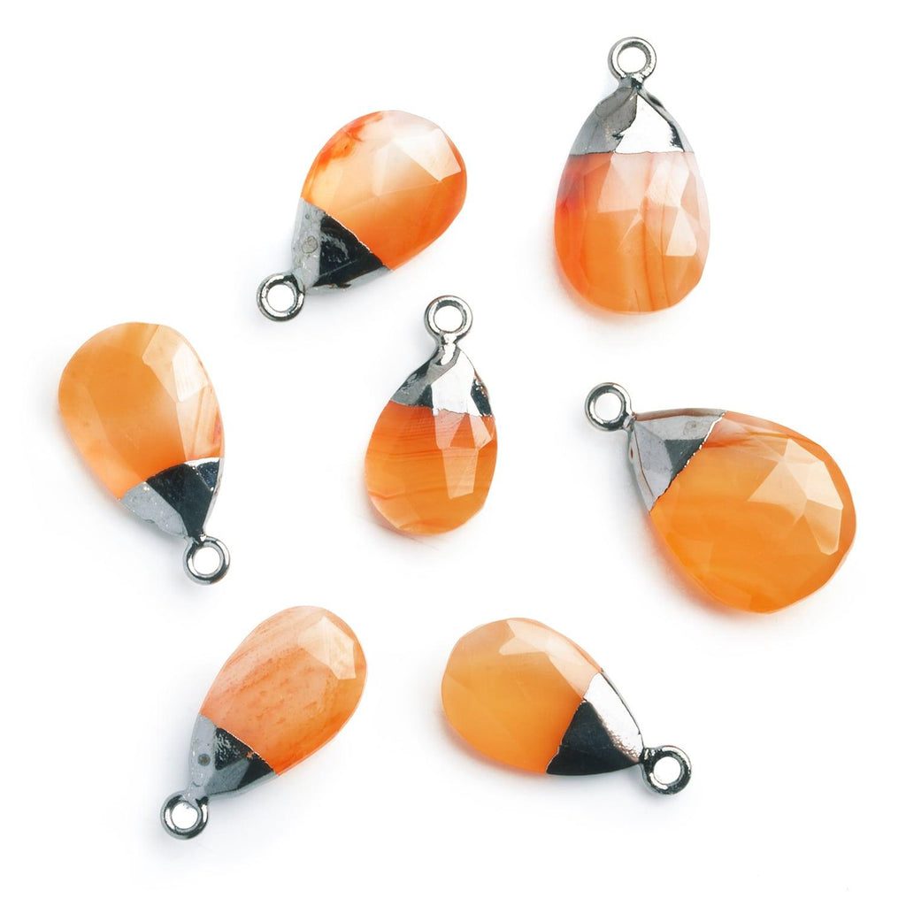 Black Gold Leafed Carnelian Pear Pendant 1 Piece - The Bead Traders