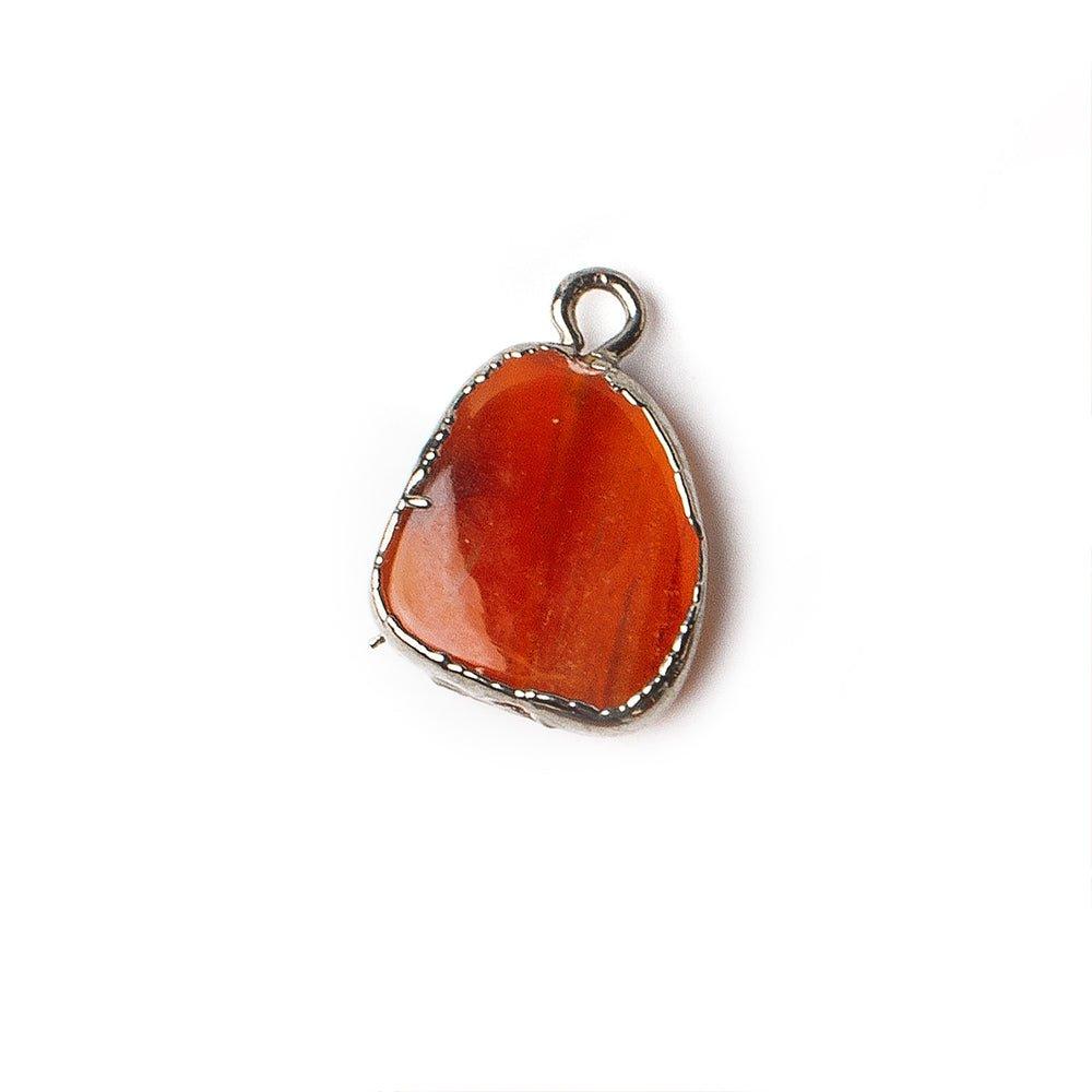 Black Gold Leafed Carnelian Slice Pendant 1 focal bead 11x11mm average - The Bead Traders