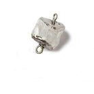Black Gold leafed Crystal Quartz Hammer Faceted Cube Connector - The Bead Traders